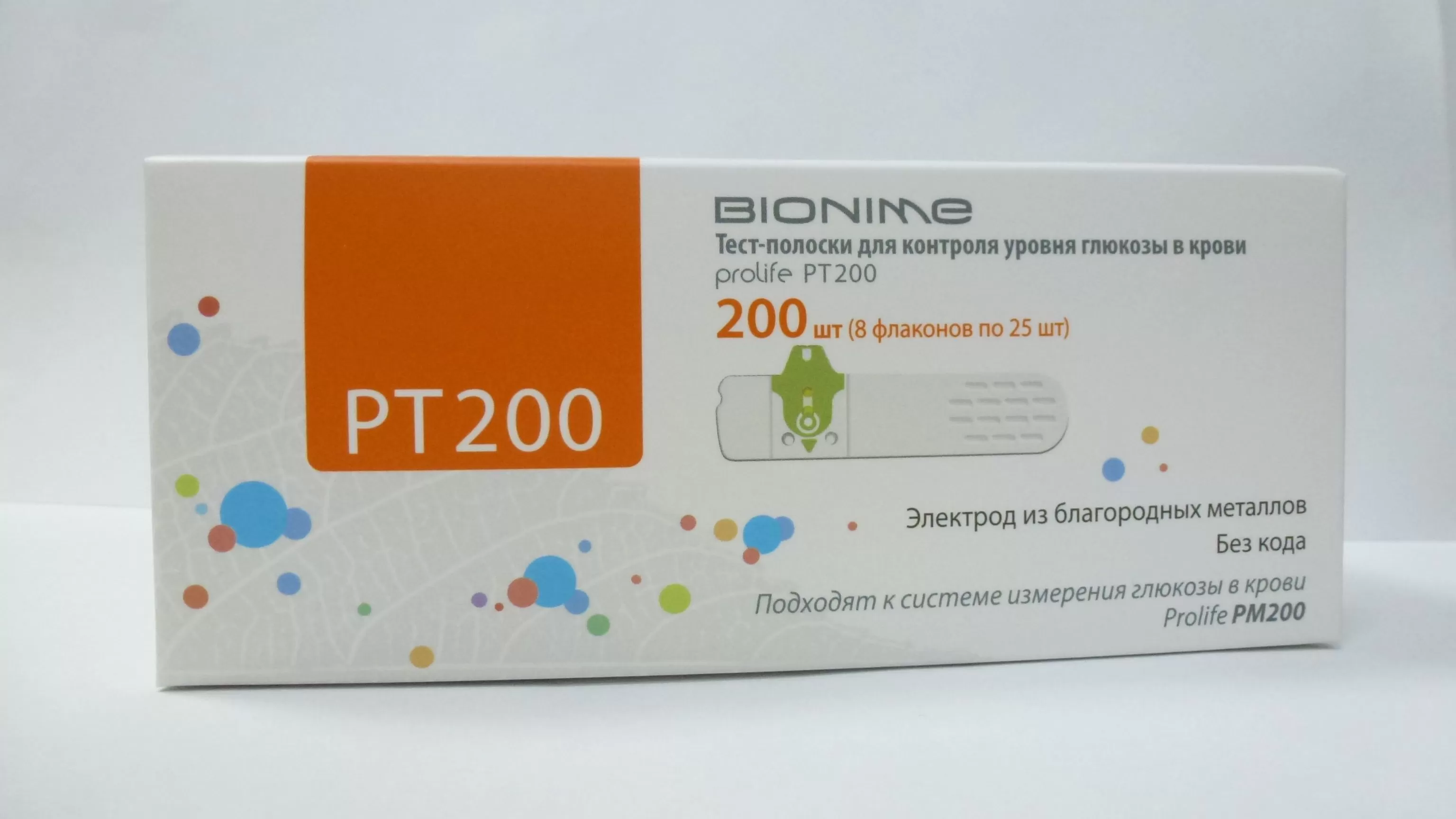 Тест-полоски Prolife PT 200 к системам контроля уровня глюкозы в крови Prolife PM 200 №200