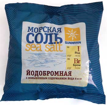 Соль косметическая Морская природная йодобромная 1кг