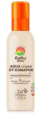 Средство репеллентное Бэби Дэта детский Аква спрей 2в1 гипоал для дет с 9 мес и берем 100мл