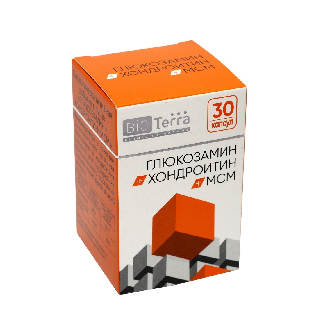 Глюкозамин+Хондроитин+МСМ капсулы 926мг №30 БАД