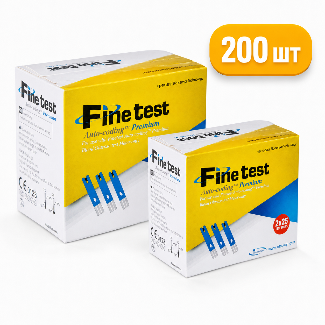 Тест-полоски Finetest Auto-coding Premium упаковка №200