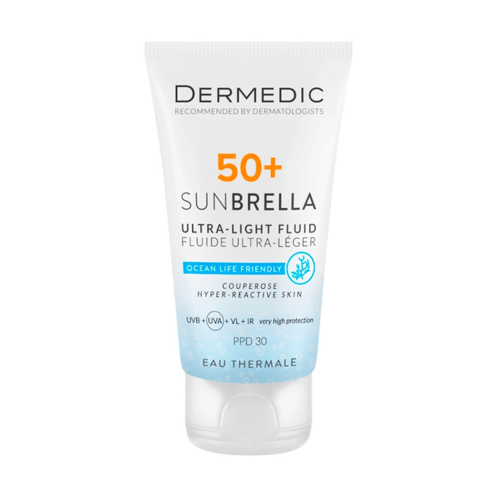 Флюид ультралегкий для чувств  кожи Dermedic Sunbrella SPF50+ 40мл