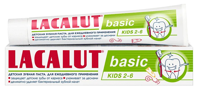 Зубная паста детская LACALUT Basic Kids 2-6  60мл