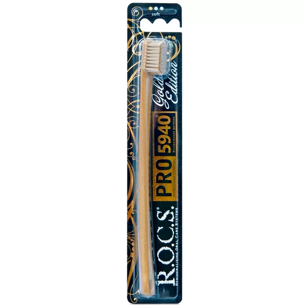 Зубная щетка R.O,C.S.  Pro Gold Edition мягкая